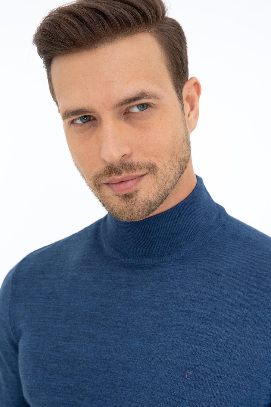İndigo Slim Fit Yarım Balıkçı Basic Triko Kazak - 50237040051