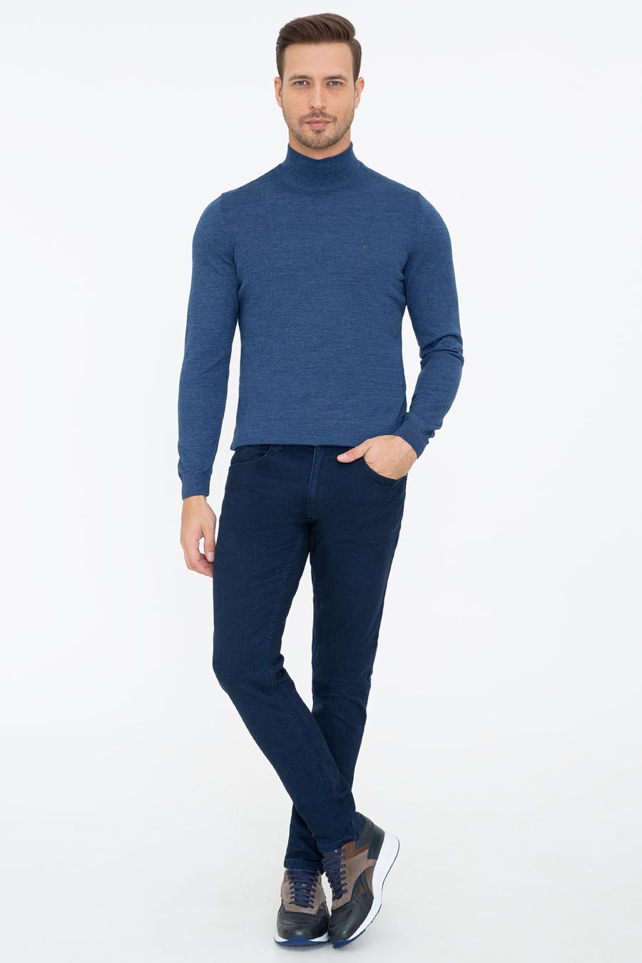 İndigo Slim Fit Yarım Balıkçı Basic Triko Kazak - 50237040051