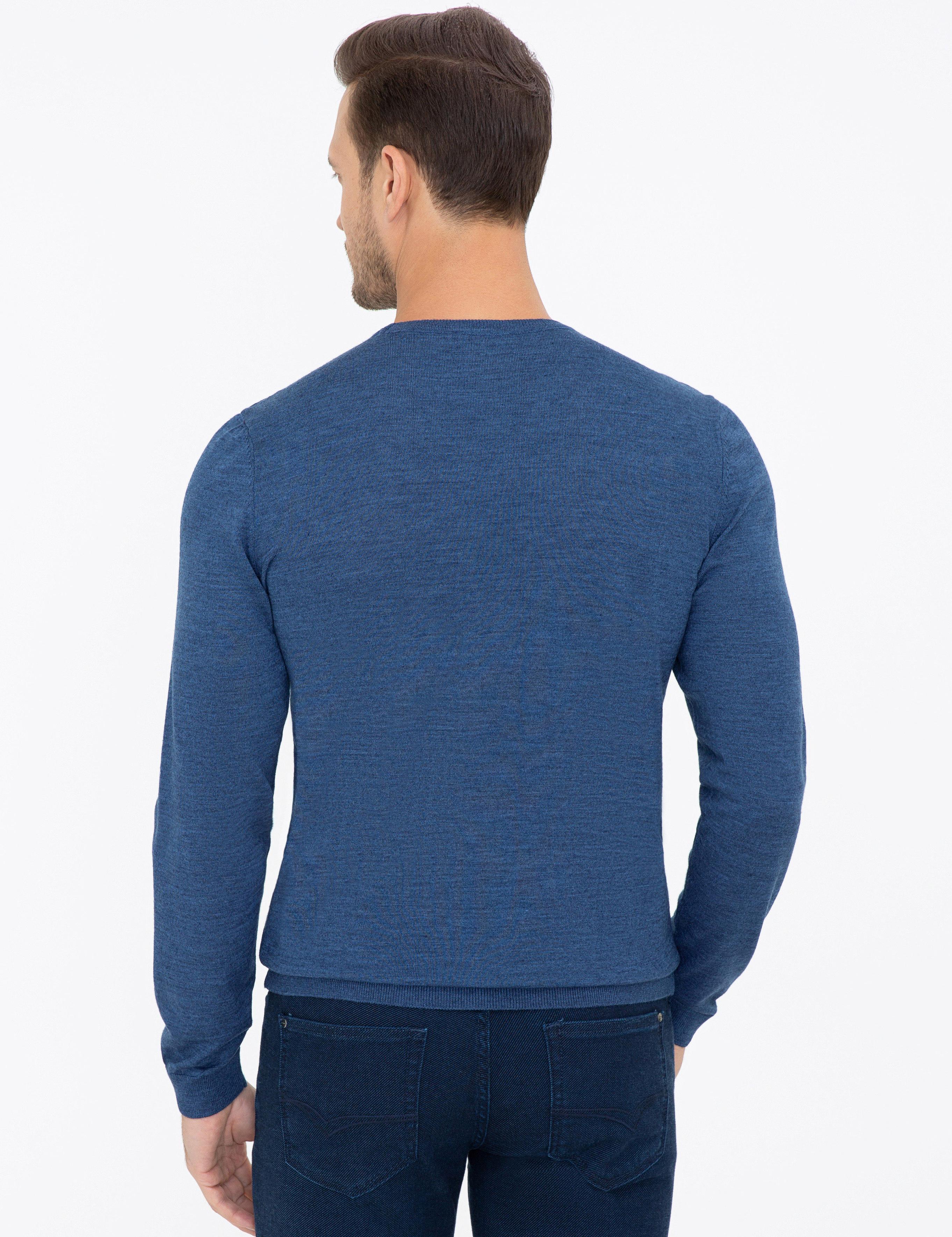 İndigo Slim Fit Bisiklet Yaka Basic Triko Kazak - 50237038049