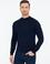 Lacivert Slim Fit Çeyrek Balıkçı Yaka Basic Triko Kazak