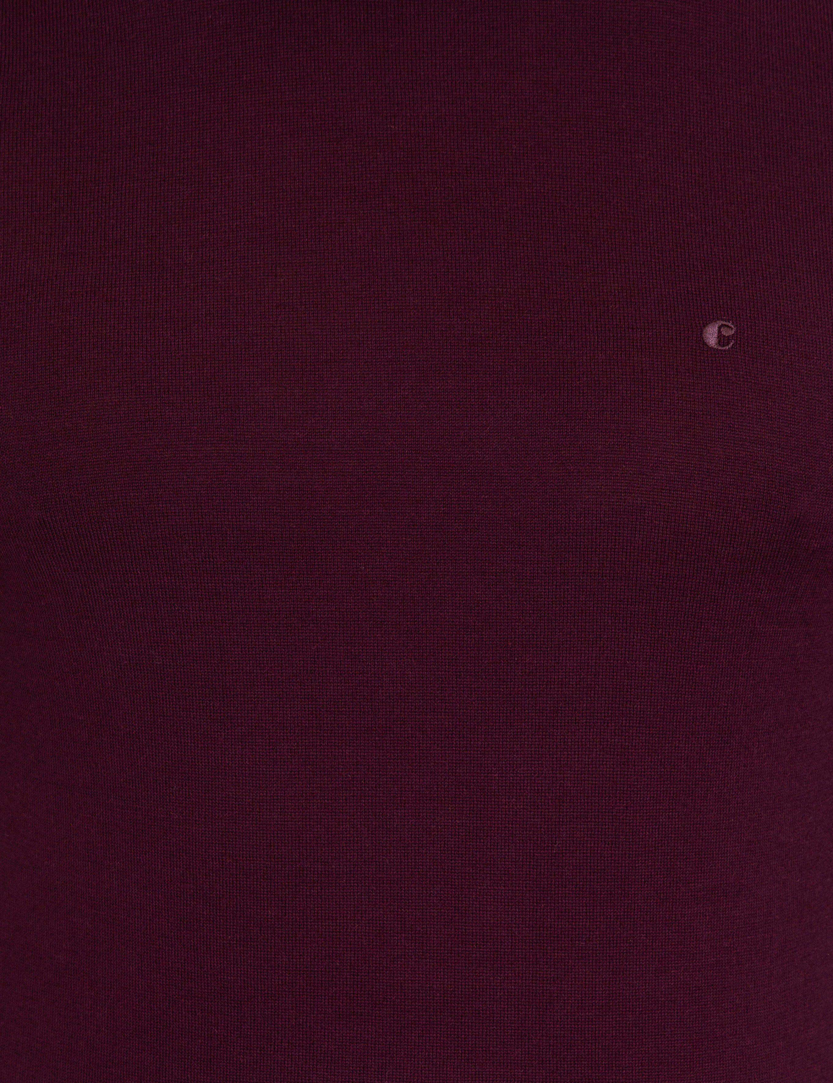 Koyu Bordo Slim Fit Çeyrek Balıkçı Yaka Basic Triko Kazak - 50237039167
