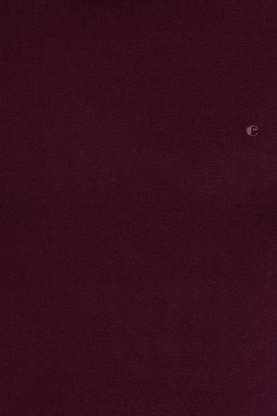 Koyu Bordo Slim Fit Çeyrek Balıkçı Yaka Basic Triko Kazak - 50237039167