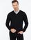 Siyah Slim Fit V Yaka Basic Triko Kazak