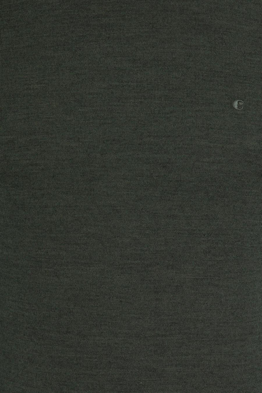 Haki Slim Fit Yarım Balıkçı Basic Triko Kazak - 50237040067
