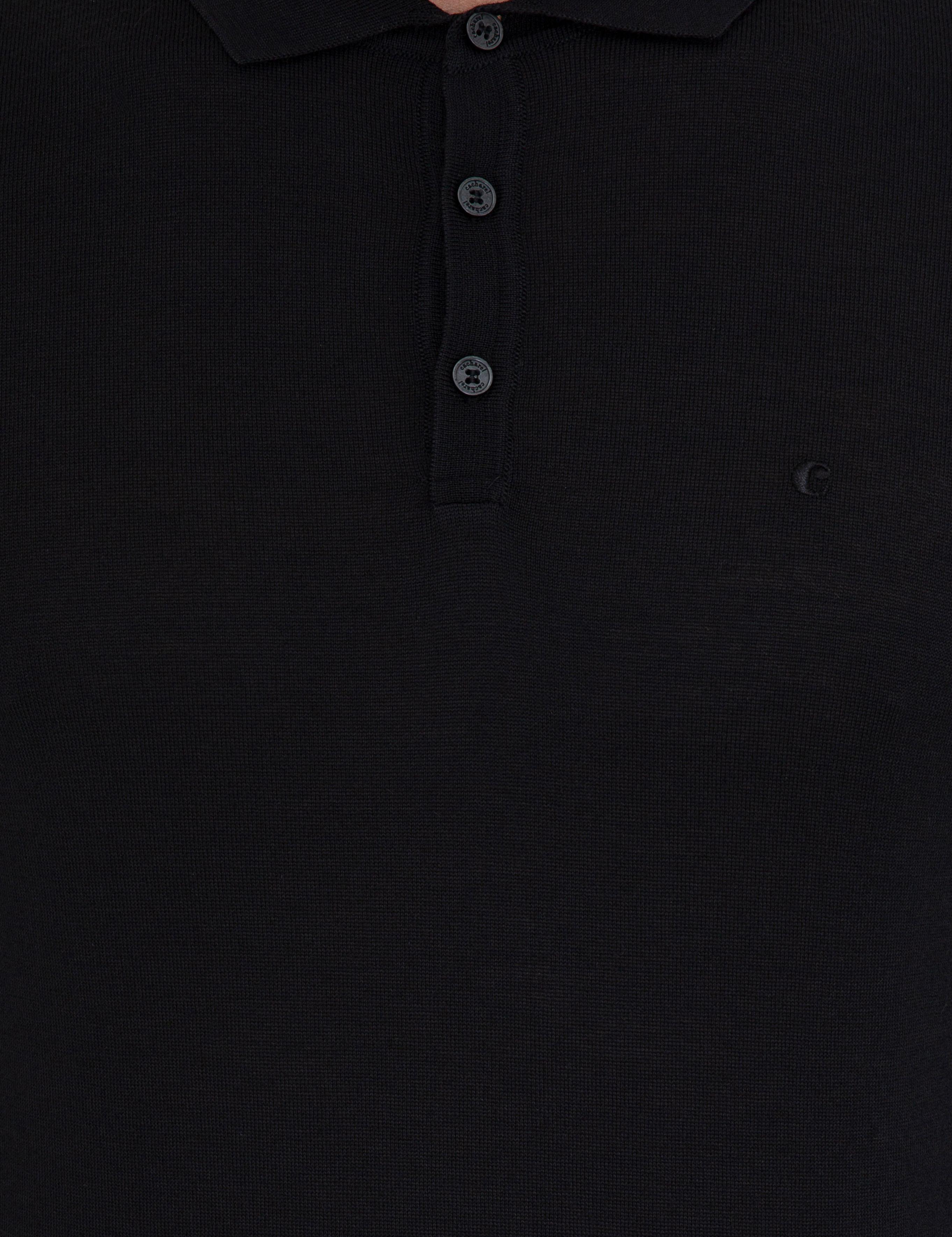 Siyah Slim Fit Polo Yaka Basic Triko Kazak - 50237054005