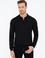 Siyah Slim Fit Polo Yaka Basic Triko Kazak