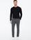 Siyah Slim Fit Belden Bağlamalı Kanvas Pantolon