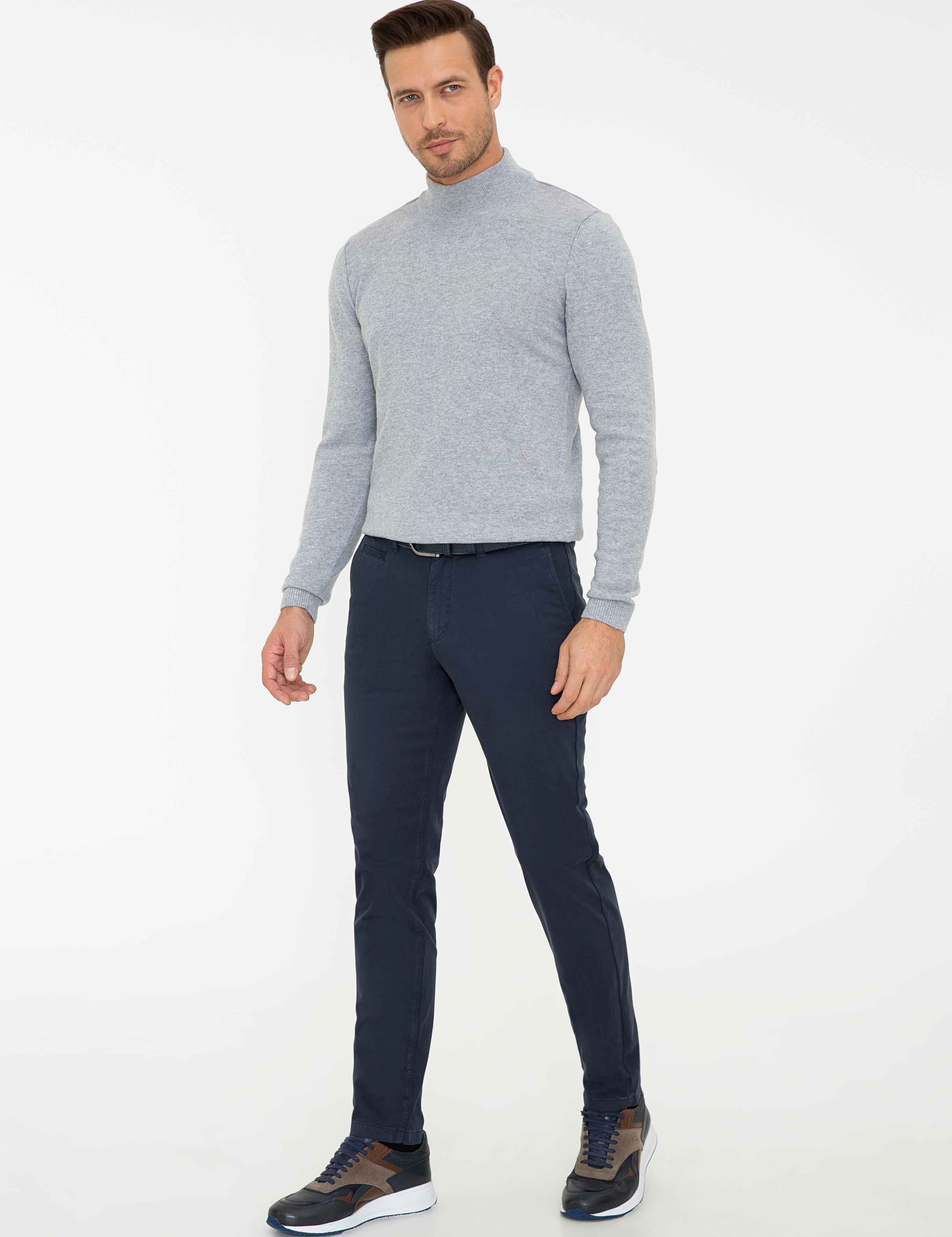Lacivert Slim Fit Kanvas Pantolon - 50240505043