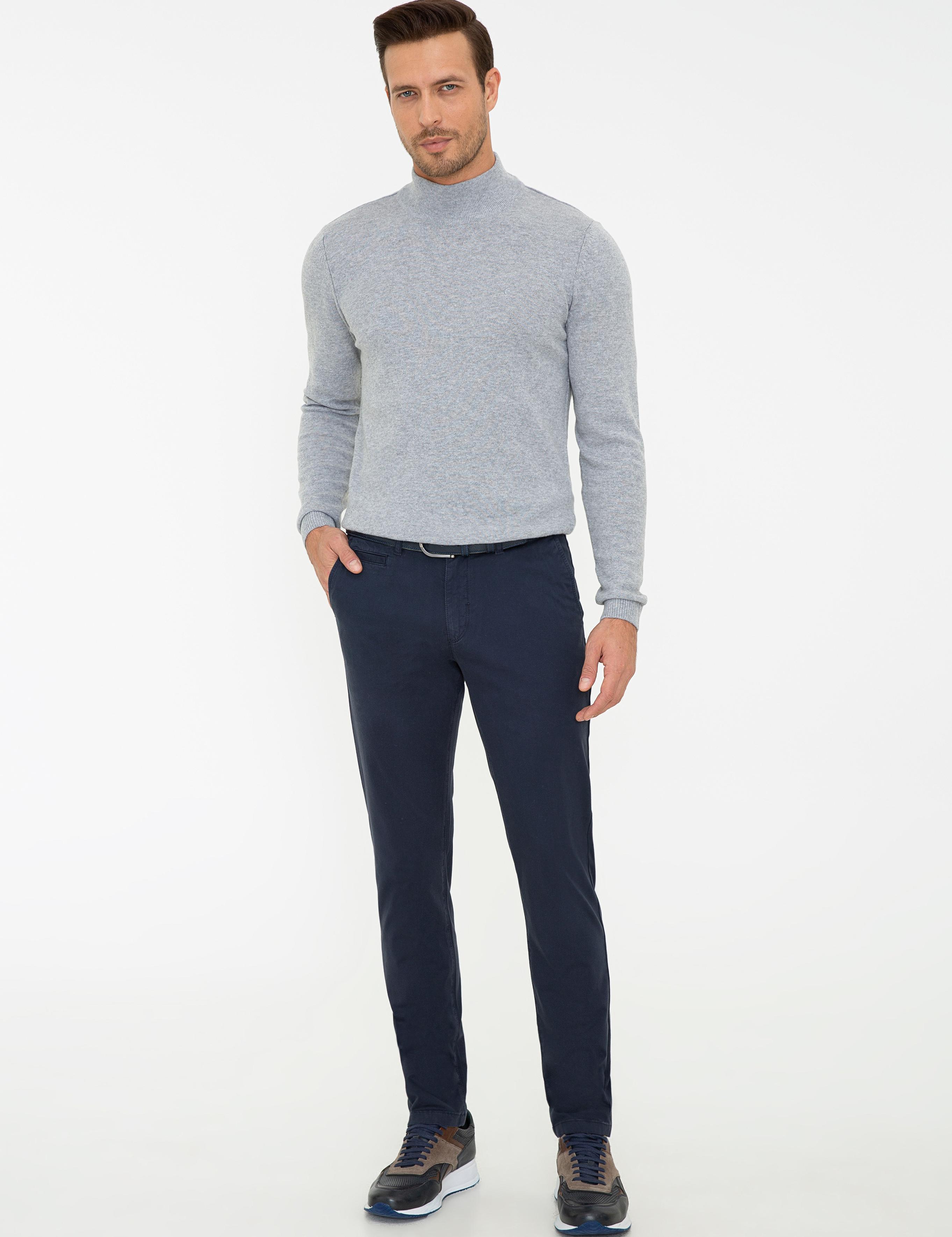 Lacivert Slim Fit Kanvas Pantolon - 50240505043