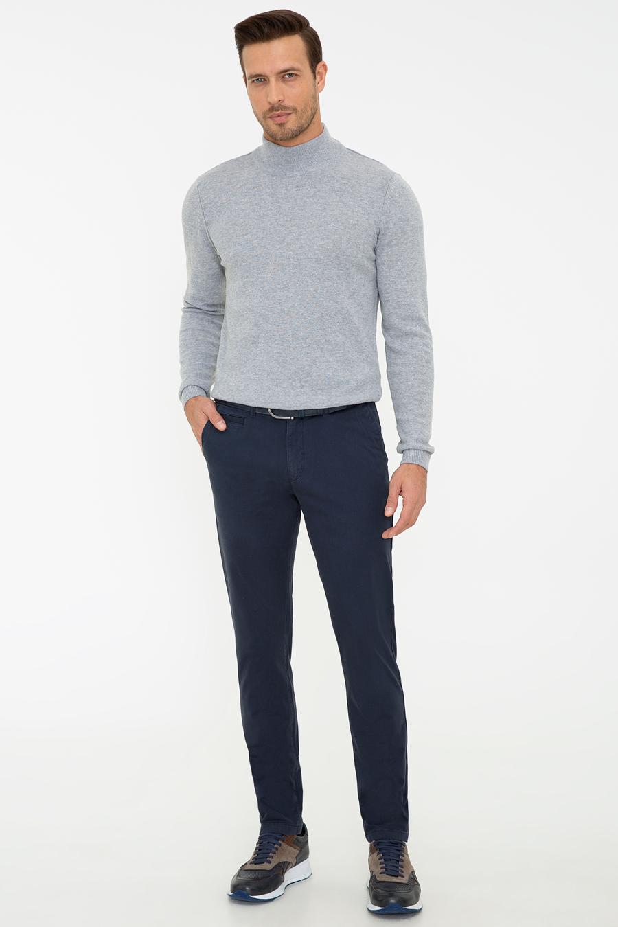 Lacivert Slim Fit Kanvas Pantolon - 50240505043