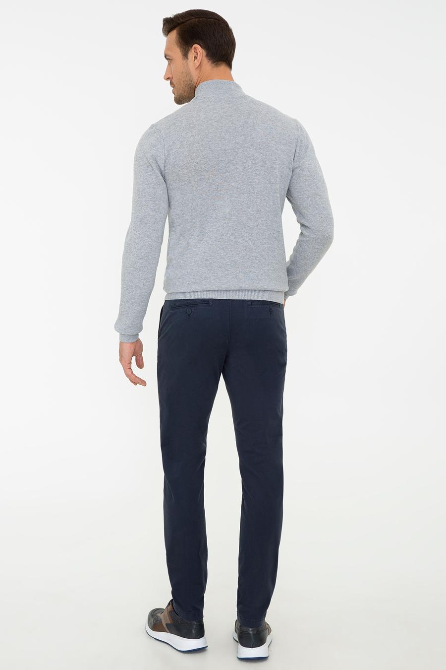 Lacivert Slim Fit Kanvas Pantolon - 50240505043