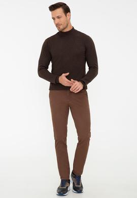 Kahverengi Slim Fit Kanvas Pantolon
