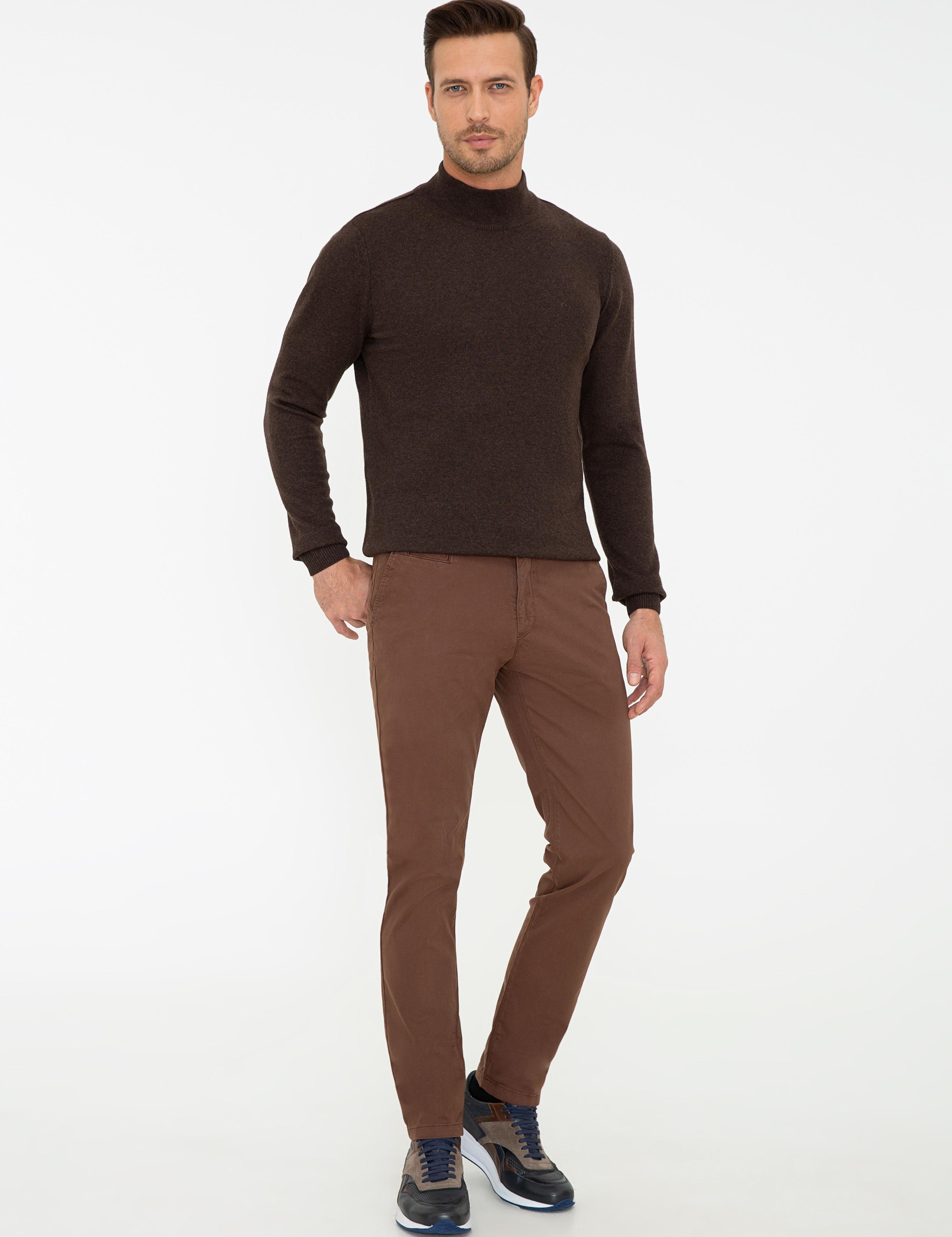 Kahverengi Slim Fit Kanvas Pantolon - 50240505073