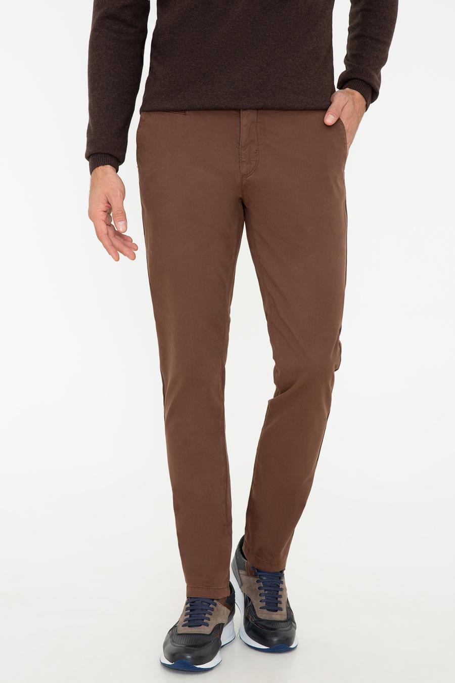 Kahverengi Slim Fit Kanvas Pantolon - 50240505073