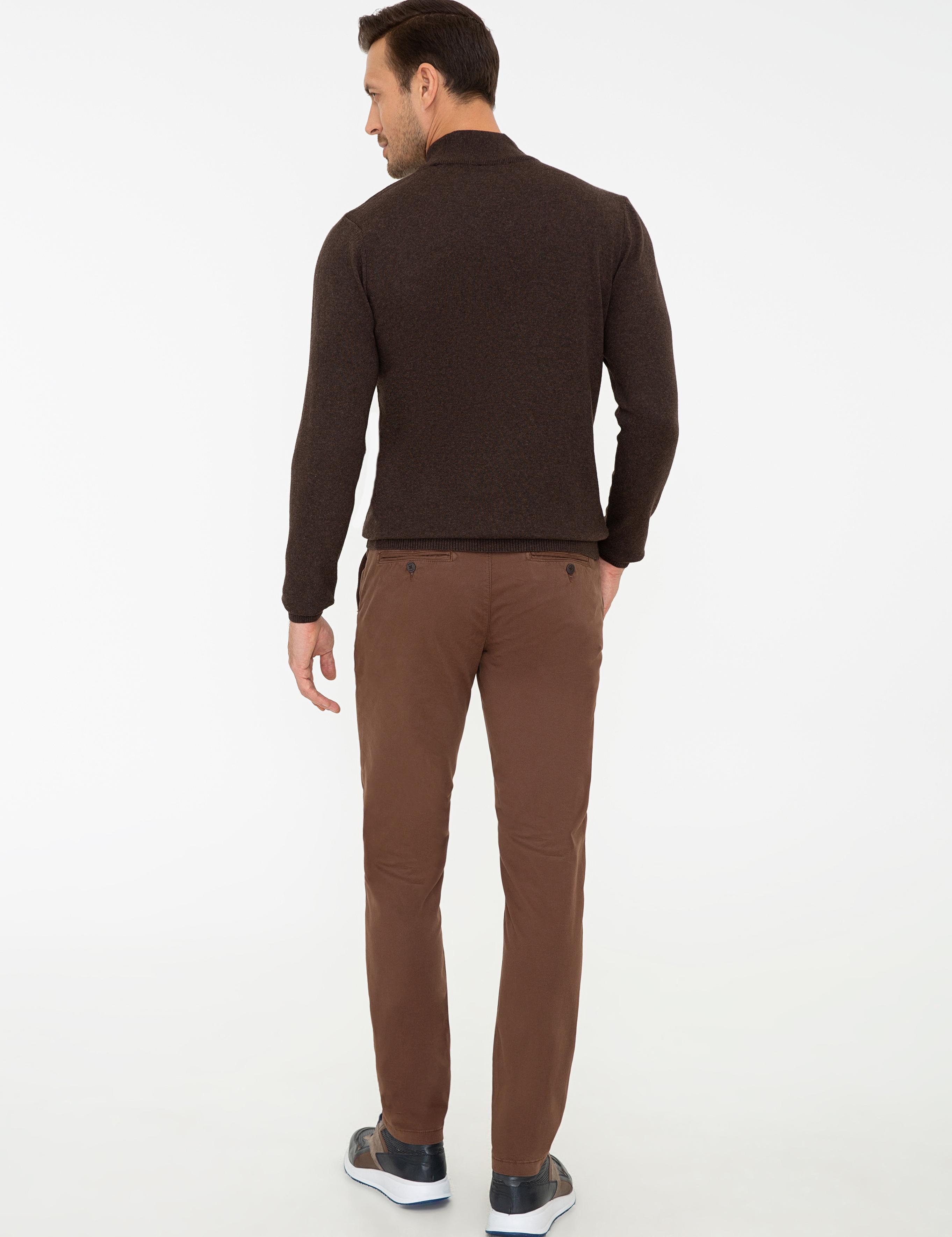 Kahverengi Slim Fit Kanvas Pantolon - 50240505073