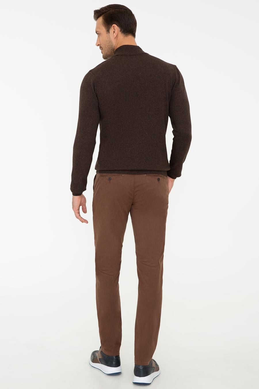 Kahverengi Slim Fit Kanvas Pantolon - 50240505073