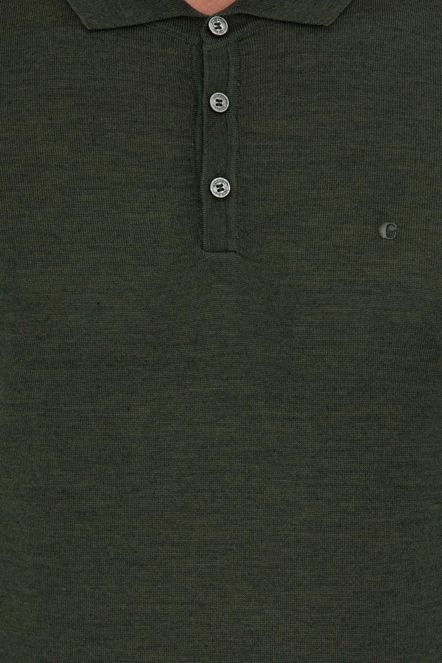Haki Slim Fit Polo Yaka Basic Triko Kazak - 50237054067