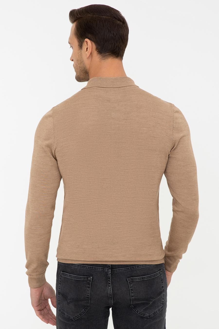 Camel Slim Fit Polo Yaka Basic Triko Kazak - 50237054076