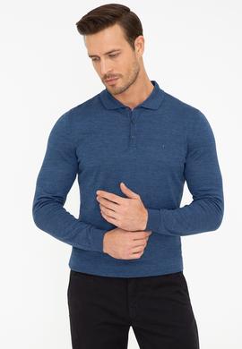 İndigo Slim Fit Polo Yaka Basic Triko Kazak