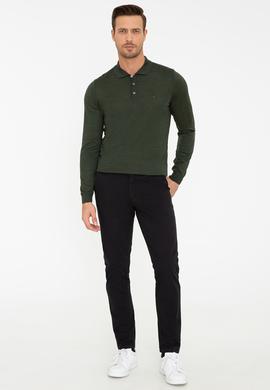 Siyah Slim Fit Kanvas Pantolon
