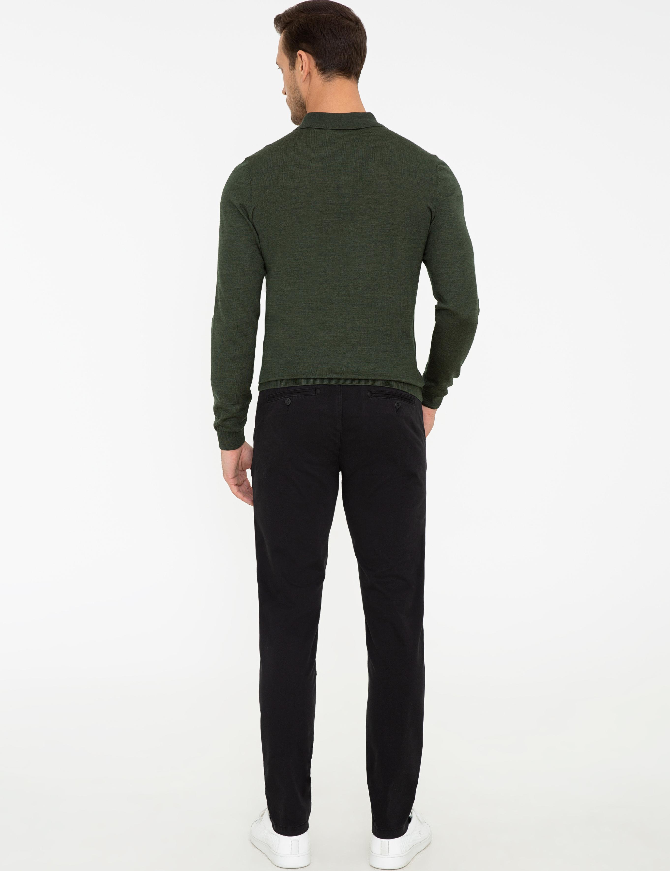 Siyah Slim Fit Kanvas Pantolon - 50240505007