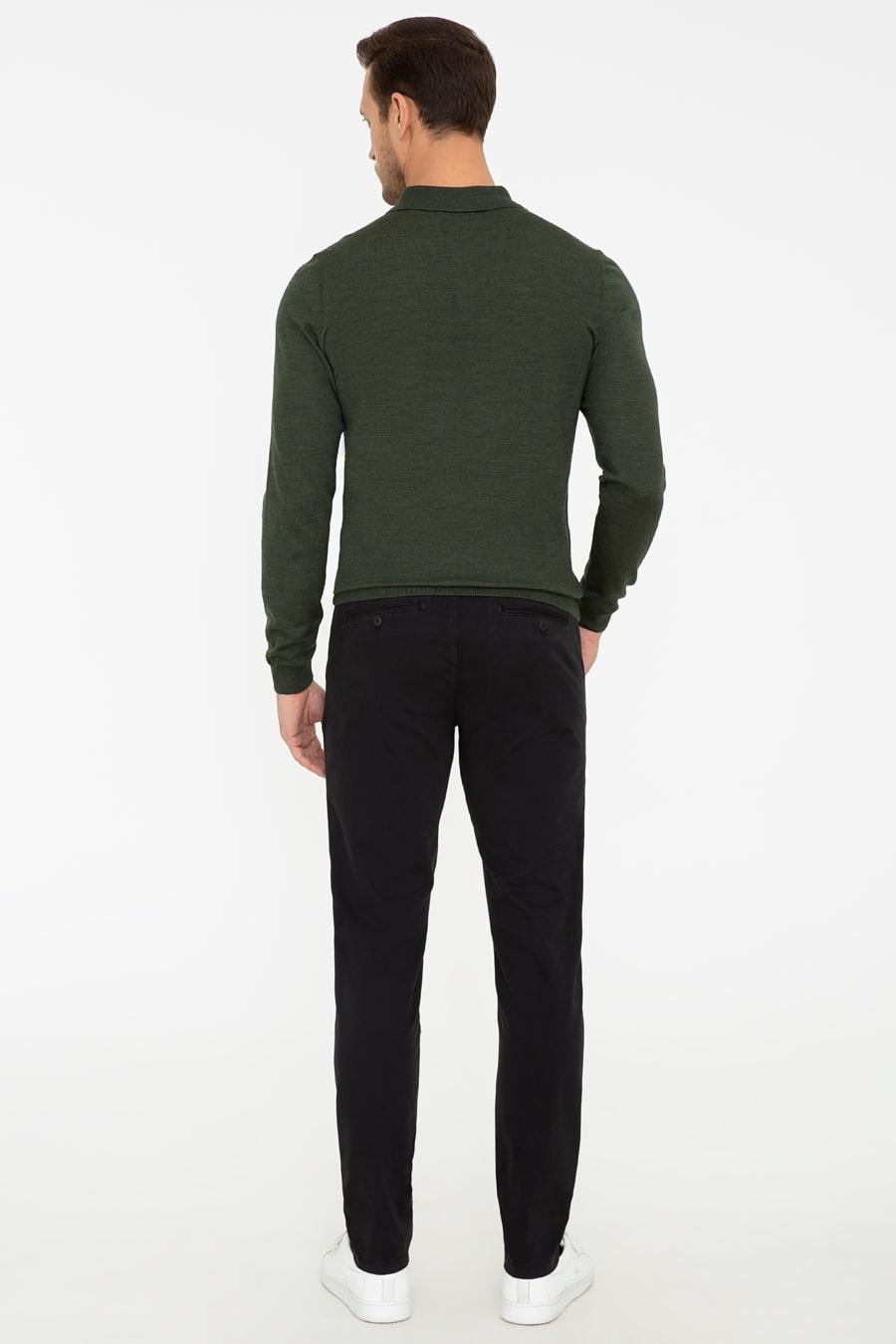 Siyah Slim Fit Kanvas Pantolon - 50240505007