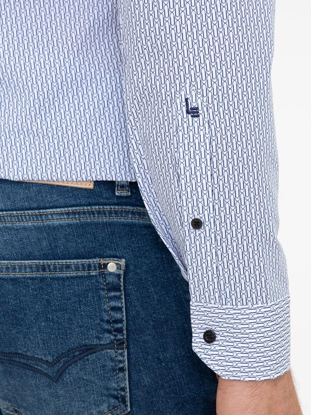 Lacivert Slim Fit Uzun Kollu Gömlek