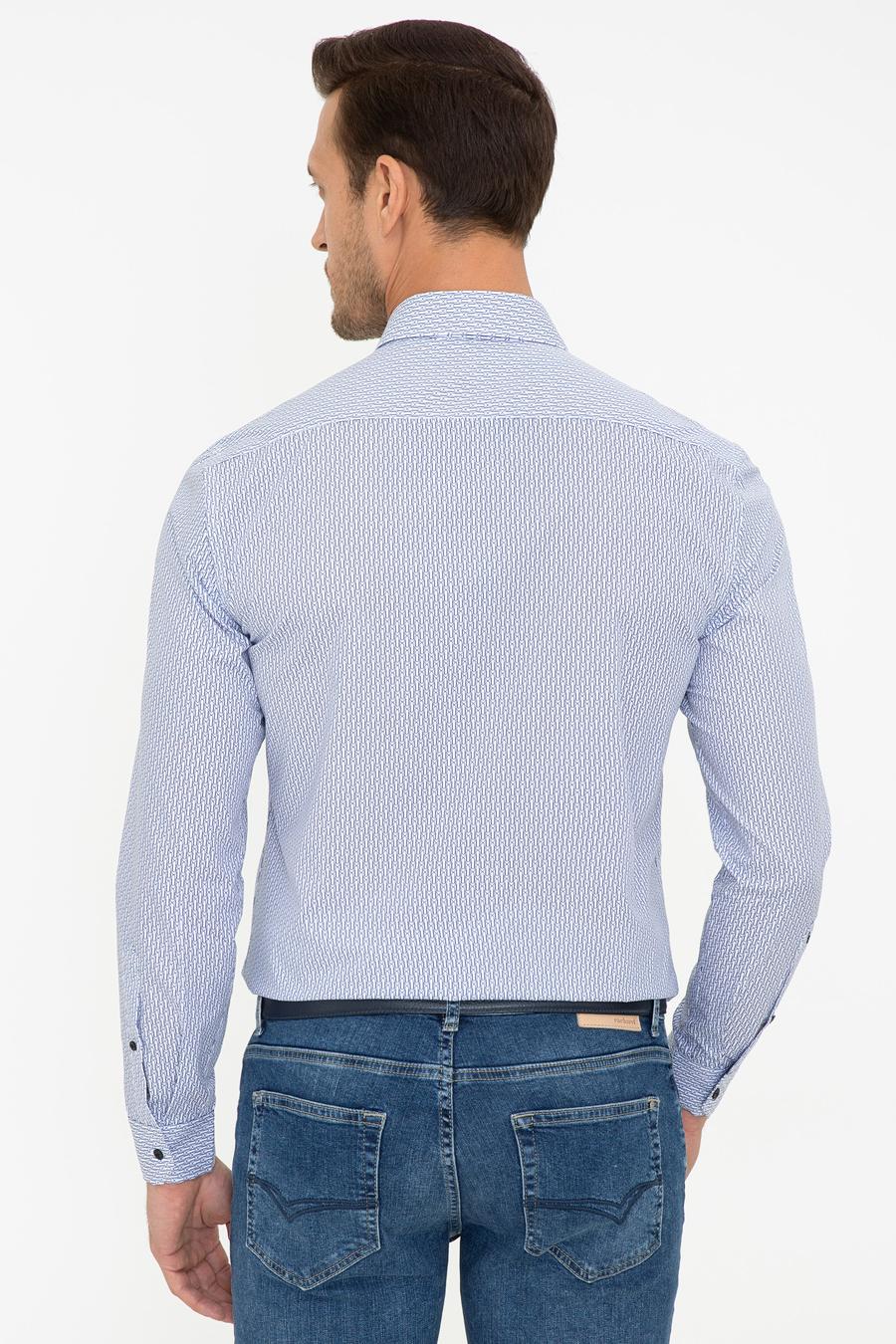 Lacivert Slim Fit Uzun Kollu Gömlek - 50238612022