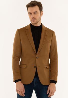 Camel Slim Fit Kaşmir Ceket
