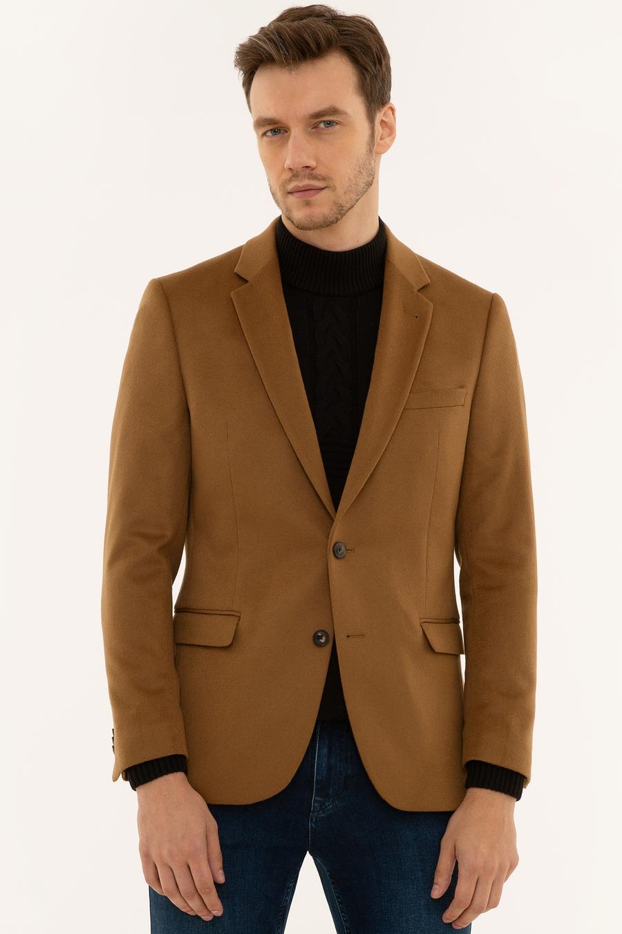 Camel Slim Fit Kaşmir Ceket - 50228444008