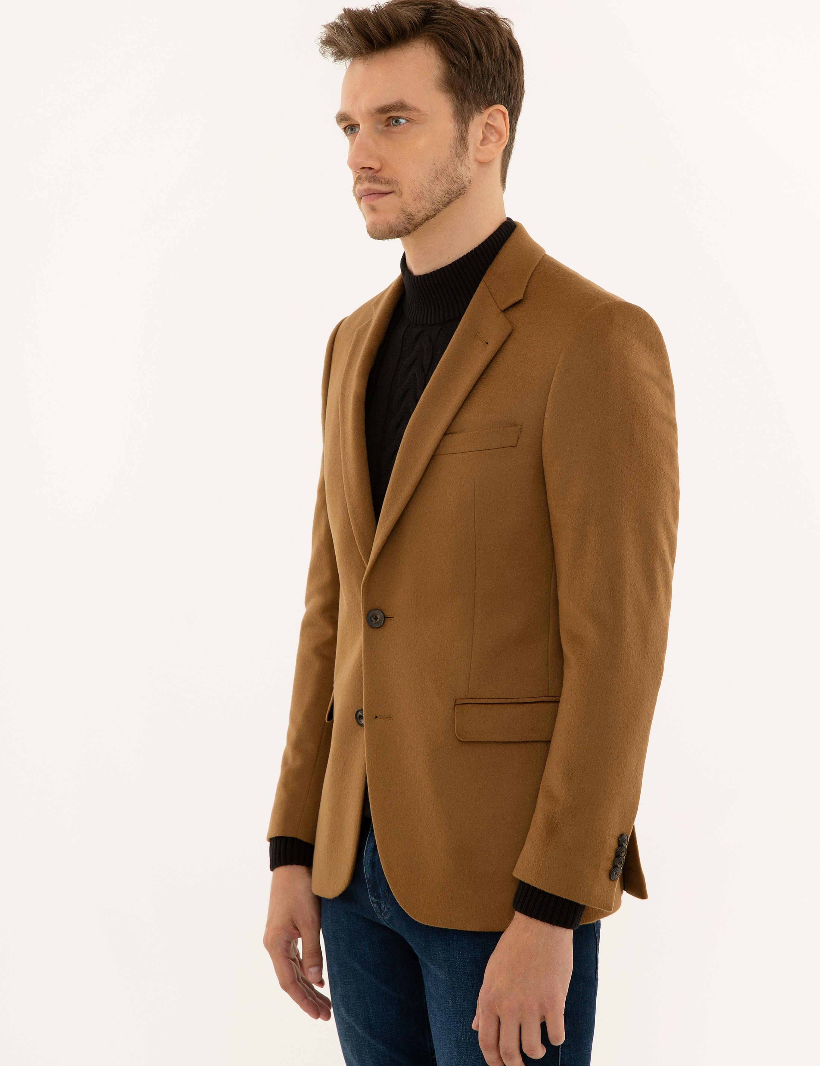 Camel Slim Fit Kaşmir Ceket - 50228444008