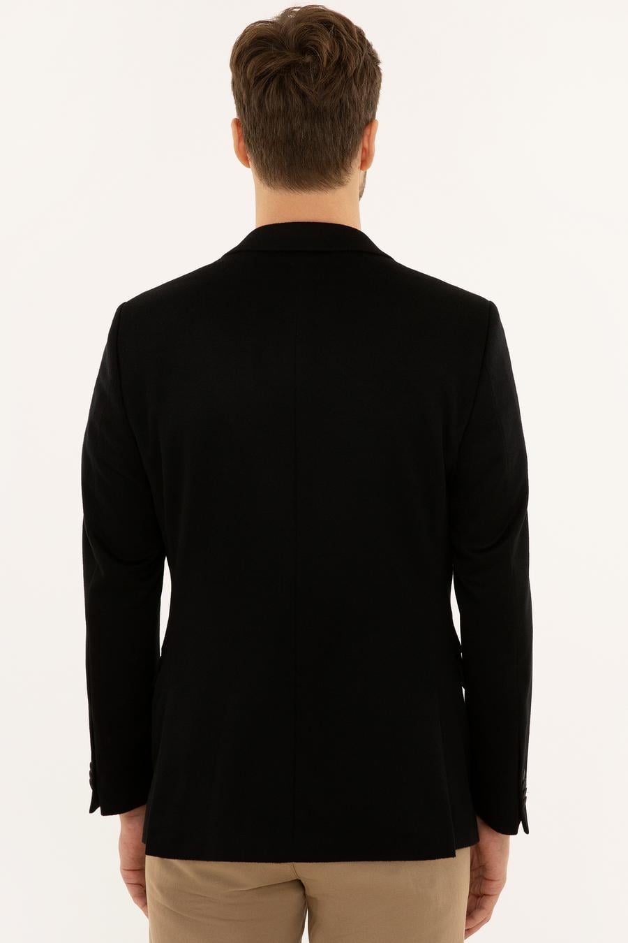 Siyah Slim Fit Kaşmir Ceket - 50228444086