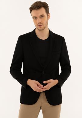 Siyah Slim Fit Kaşmir Ceket