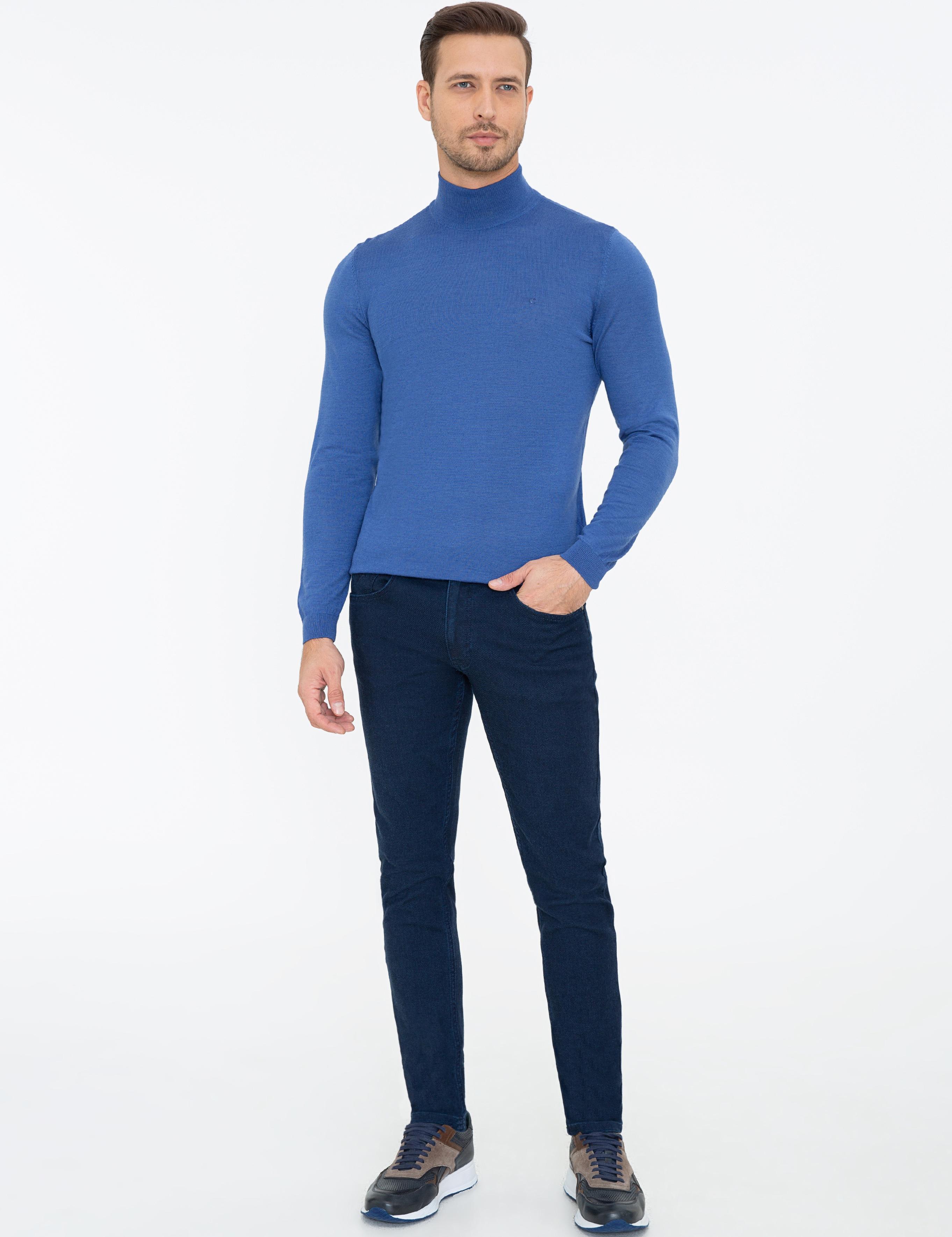 Mavi Regular Fit Yarım Balıkçı Basic Triko Kazak - 50237040218