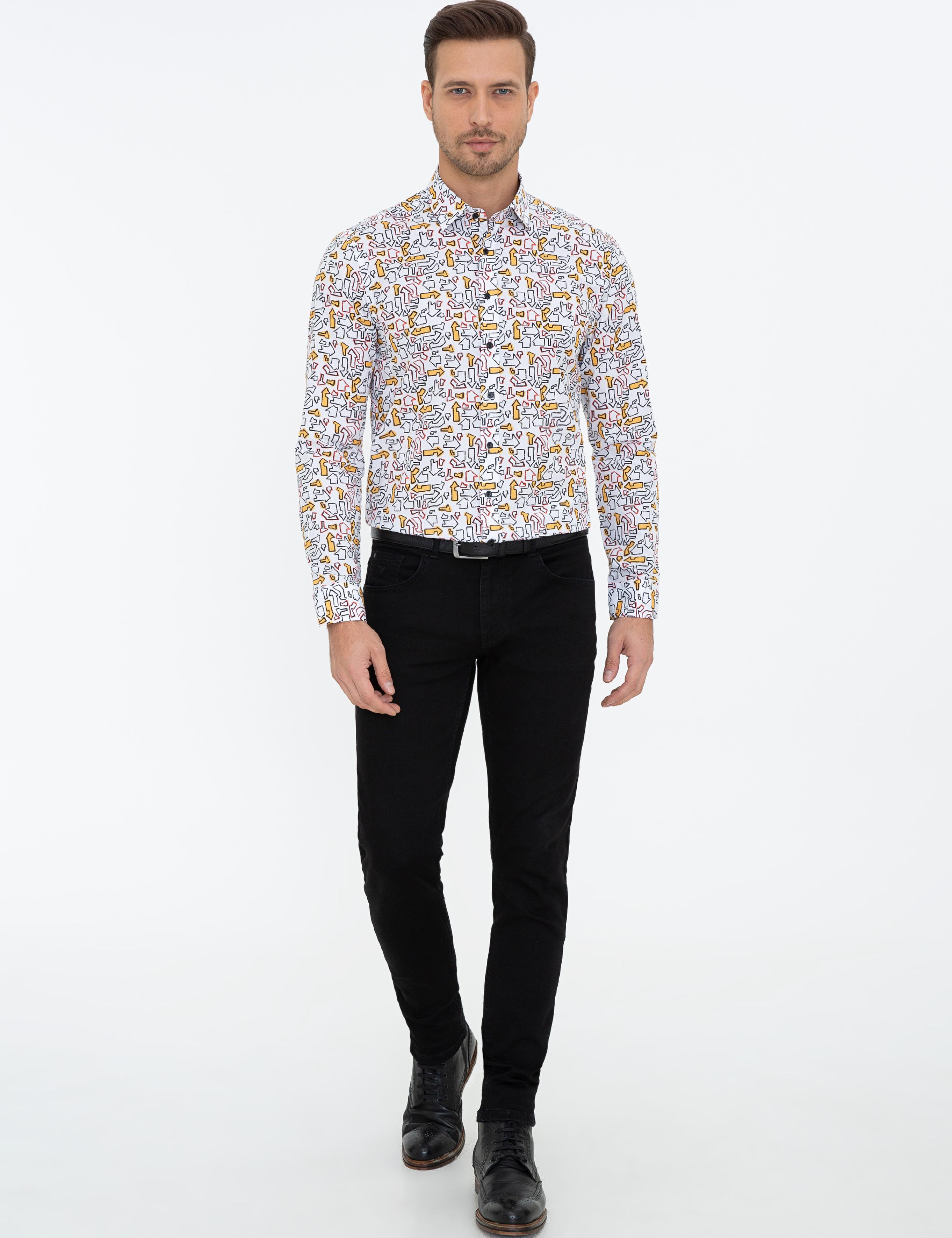 Beyaz Slim Fit Uzun Kollu Gömlek - 50239720027