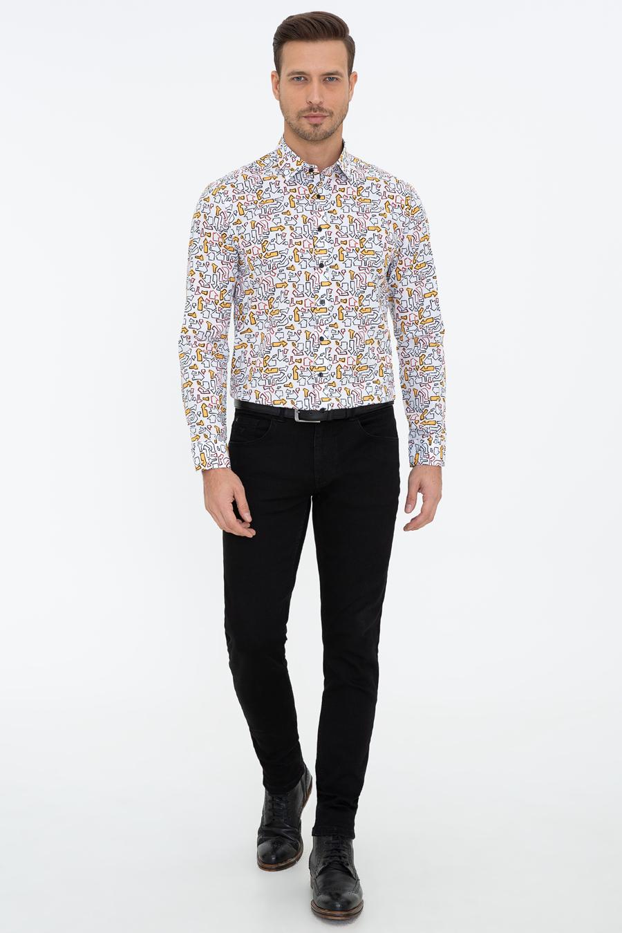 Beyaz Slim Fit Uzun Kollu Gömlek - 50239720027