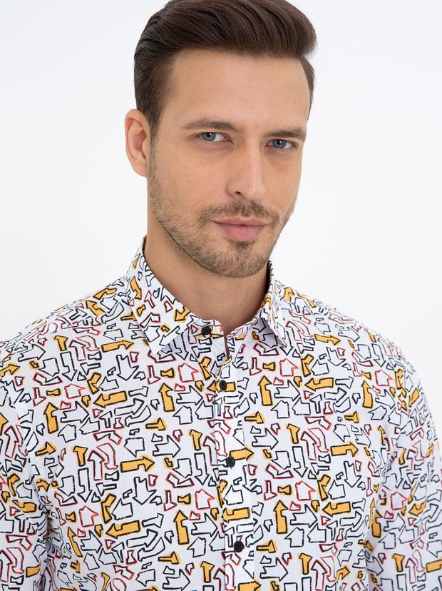 Beyaz Slim Fit Uzun Kollu Gömlek