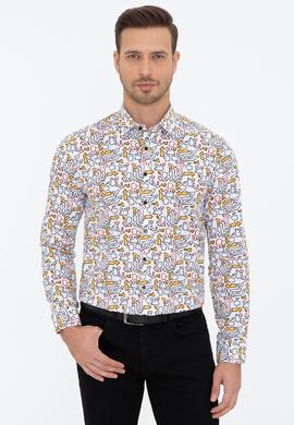 Beyaz Slim Fit Uzun Kollu Gömlek