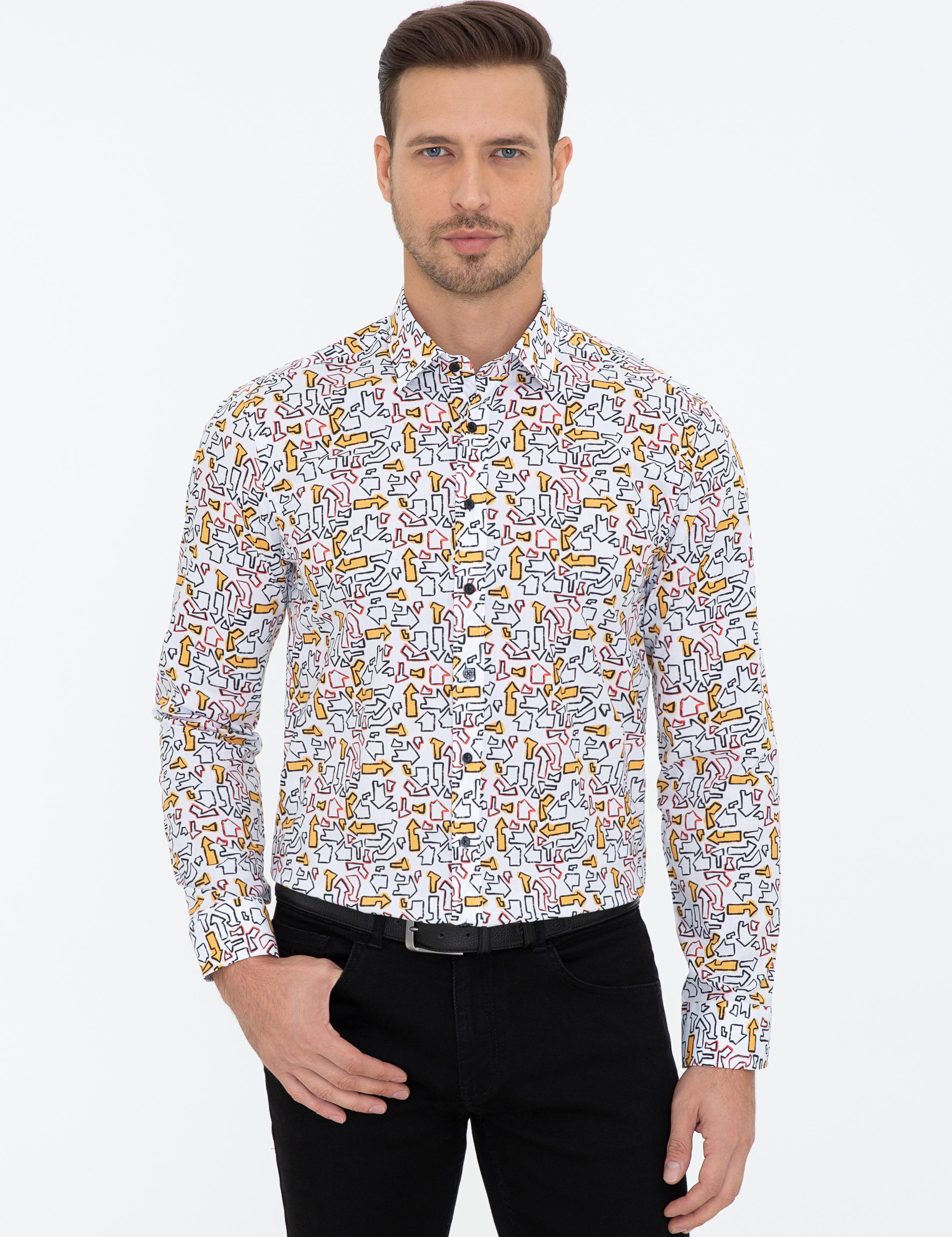 Beyaz Slim Fit Uzun Kollu Gömlek - 50239720027