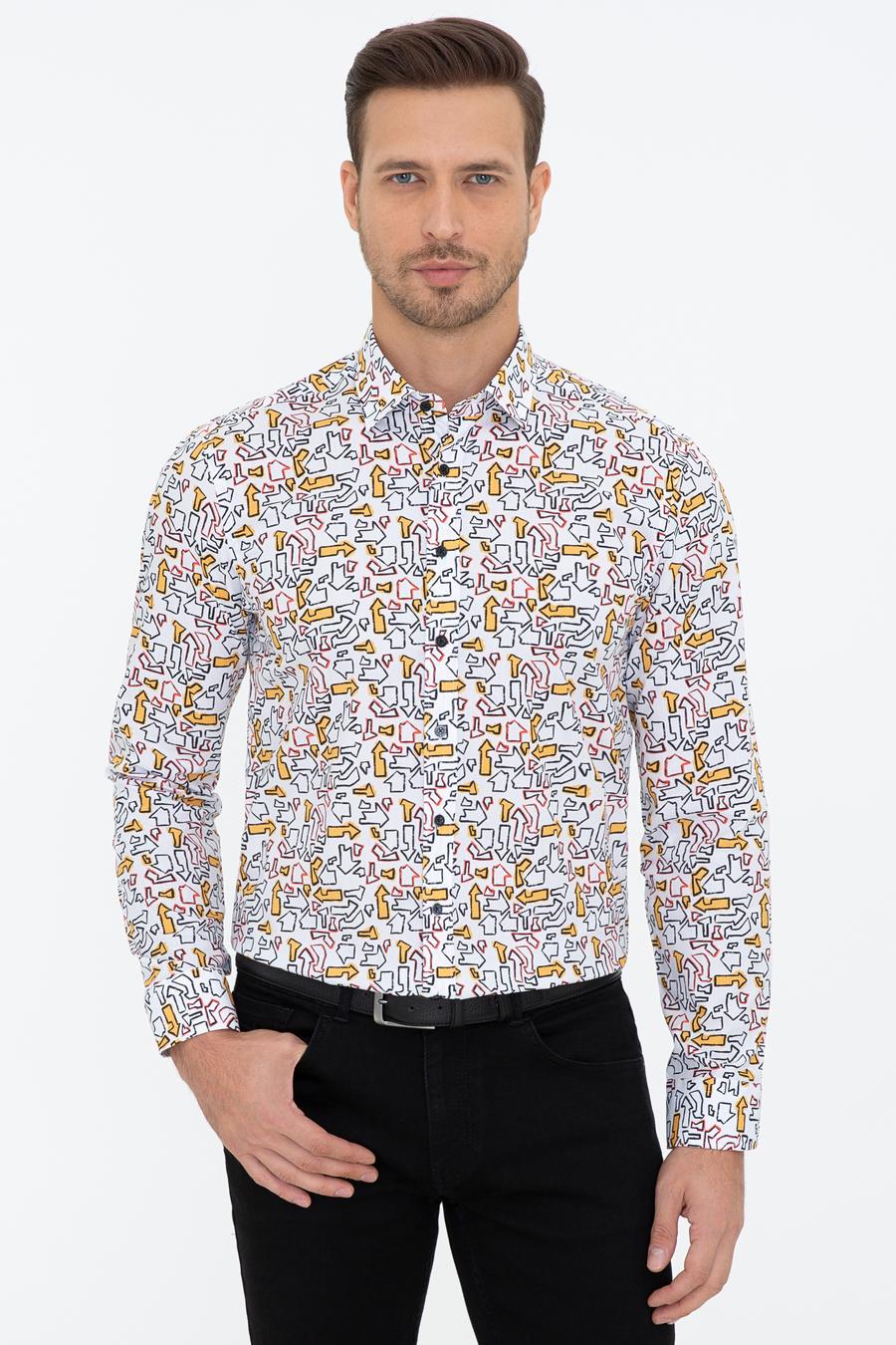 Beyaz Slim Fit Uzun Kollu Gömlek - 50239720027