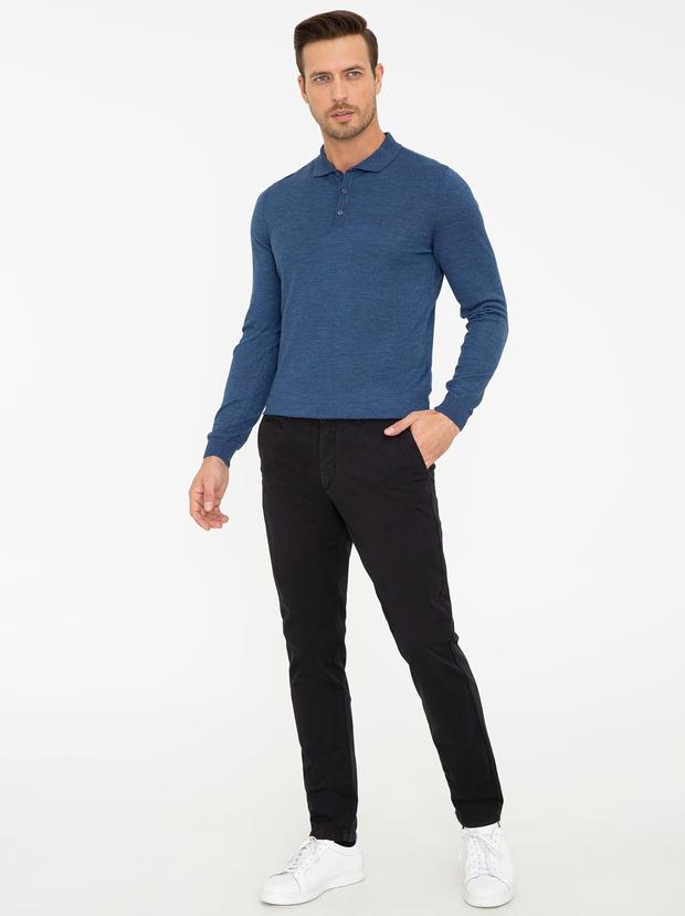 Antrasit Slim Fit Kanvas Pantolon