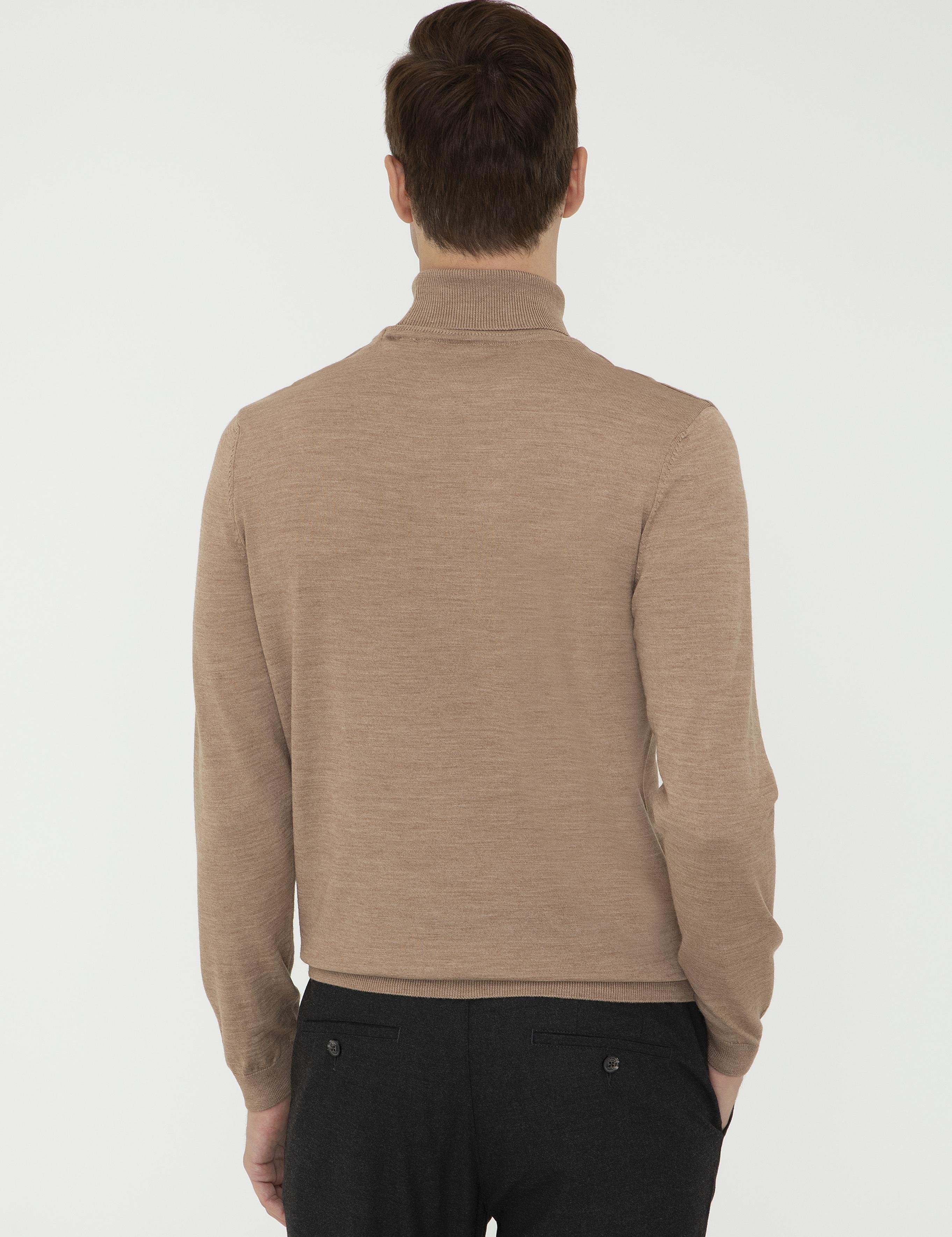 Camel Slim Fit Balıkçı Yaka Basic Triko Kazak - 50237052073