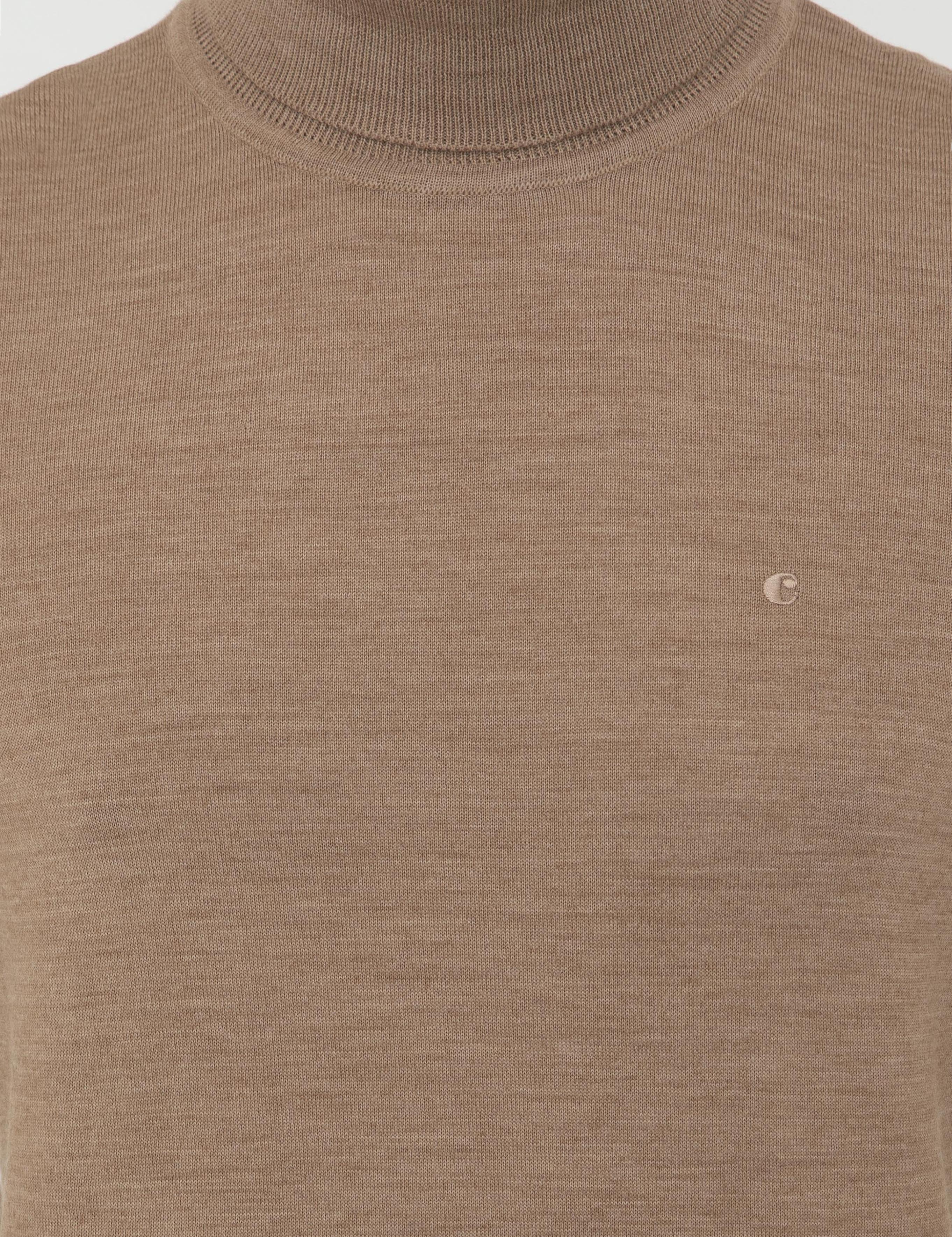 Camel Slim Fit Balıkçı Yaka Basic Triko Kazak - 50237052073
