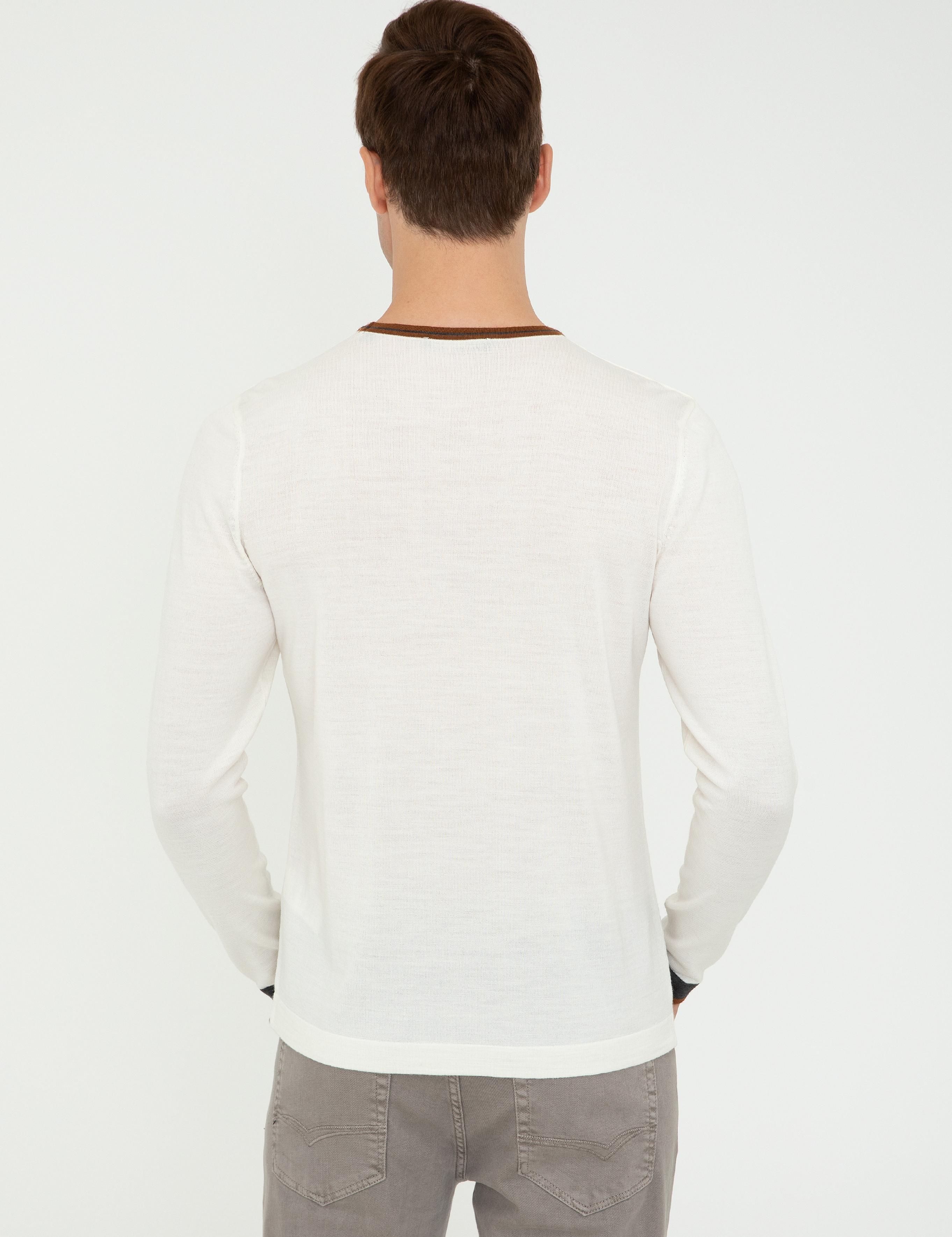 Ekru Regular Fit Bisiklet Yaka Triko Kazak - 50241730008