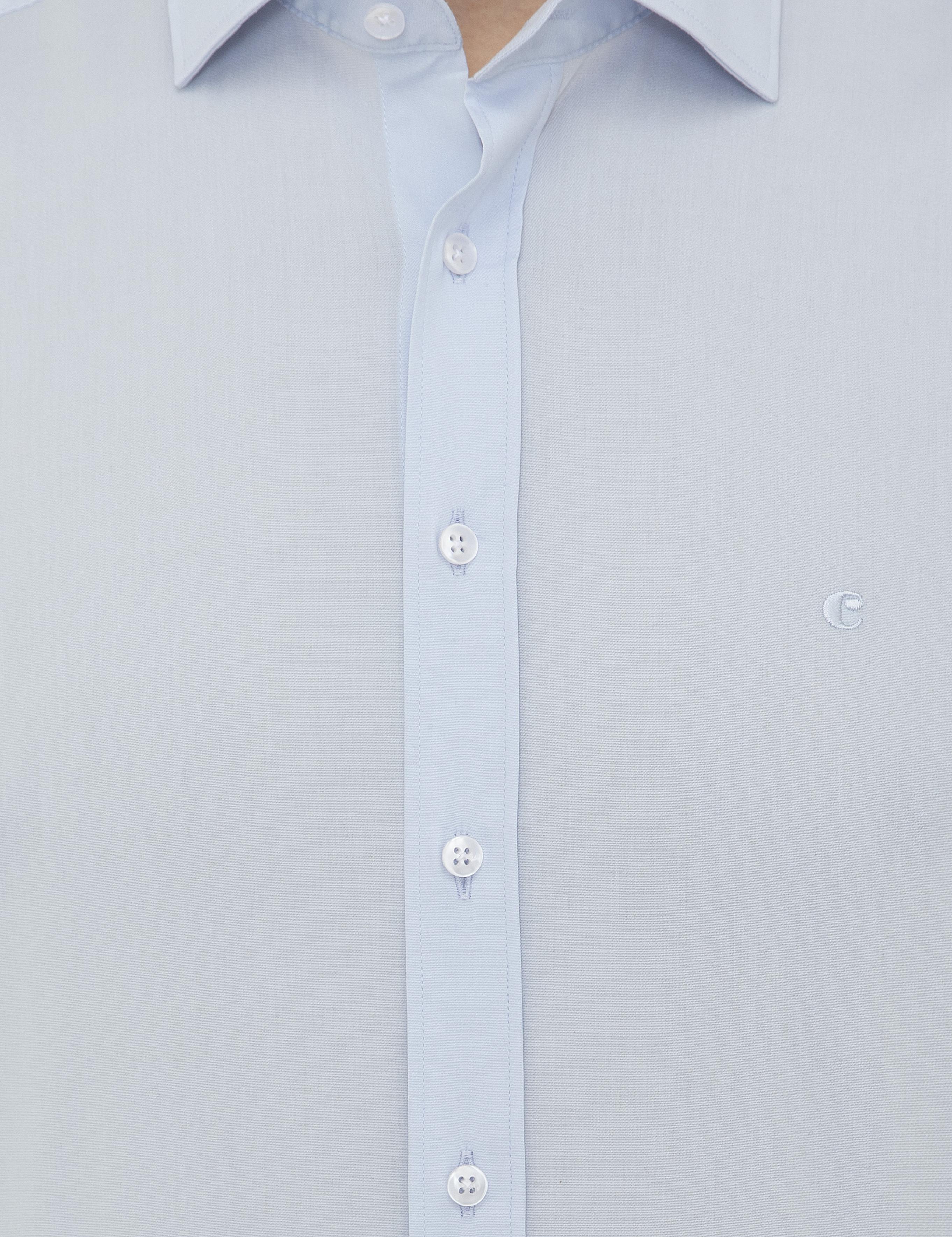 Açık Mavi Slim Fit Uzun Kollu Basic Gömlek - 50242782024