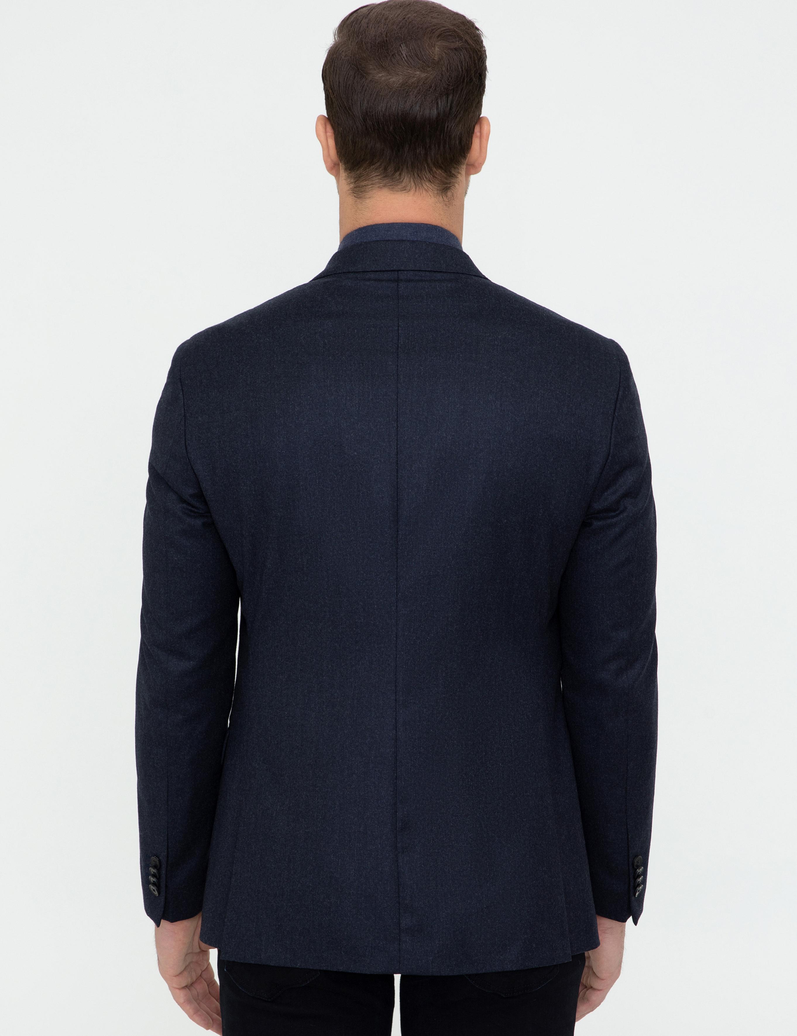 Lacivert Slim Fit Yün Ceket - 50242804140