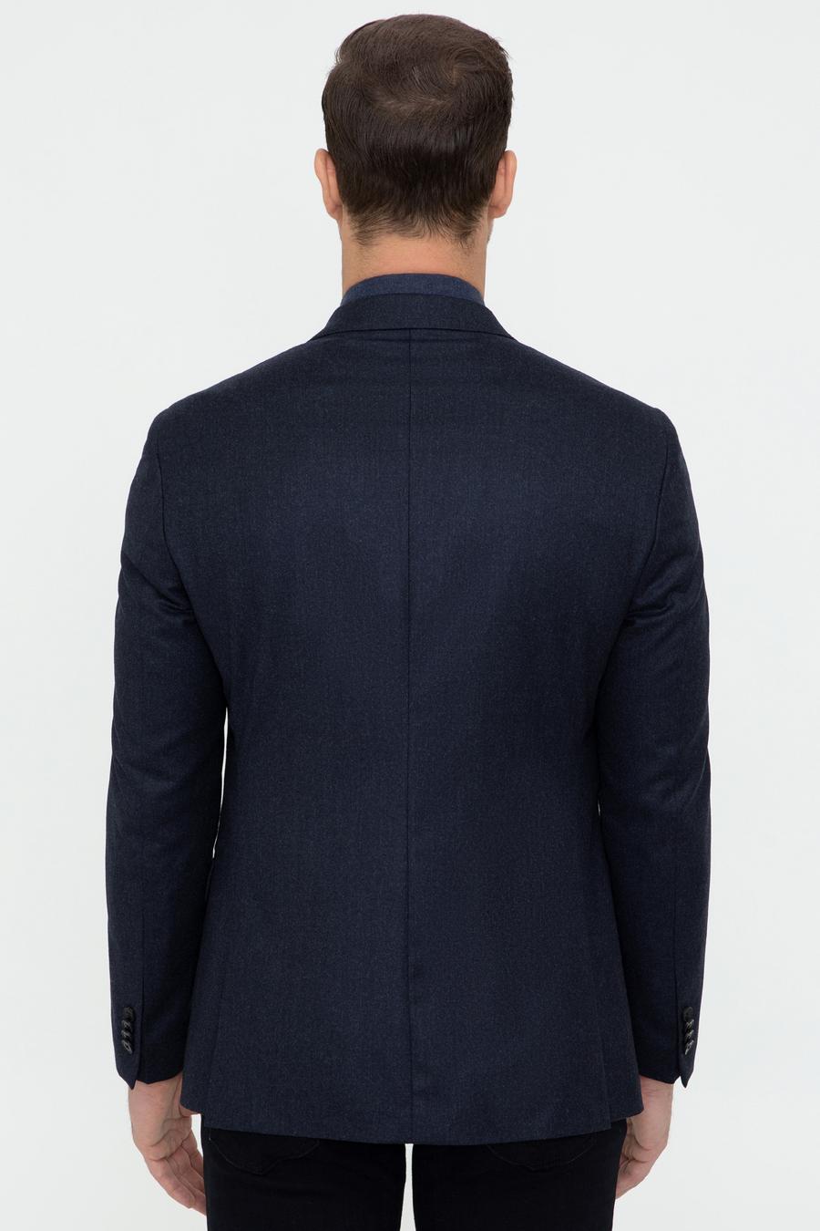 Lacivert Slim Fit Yün Ceket - 50242804140