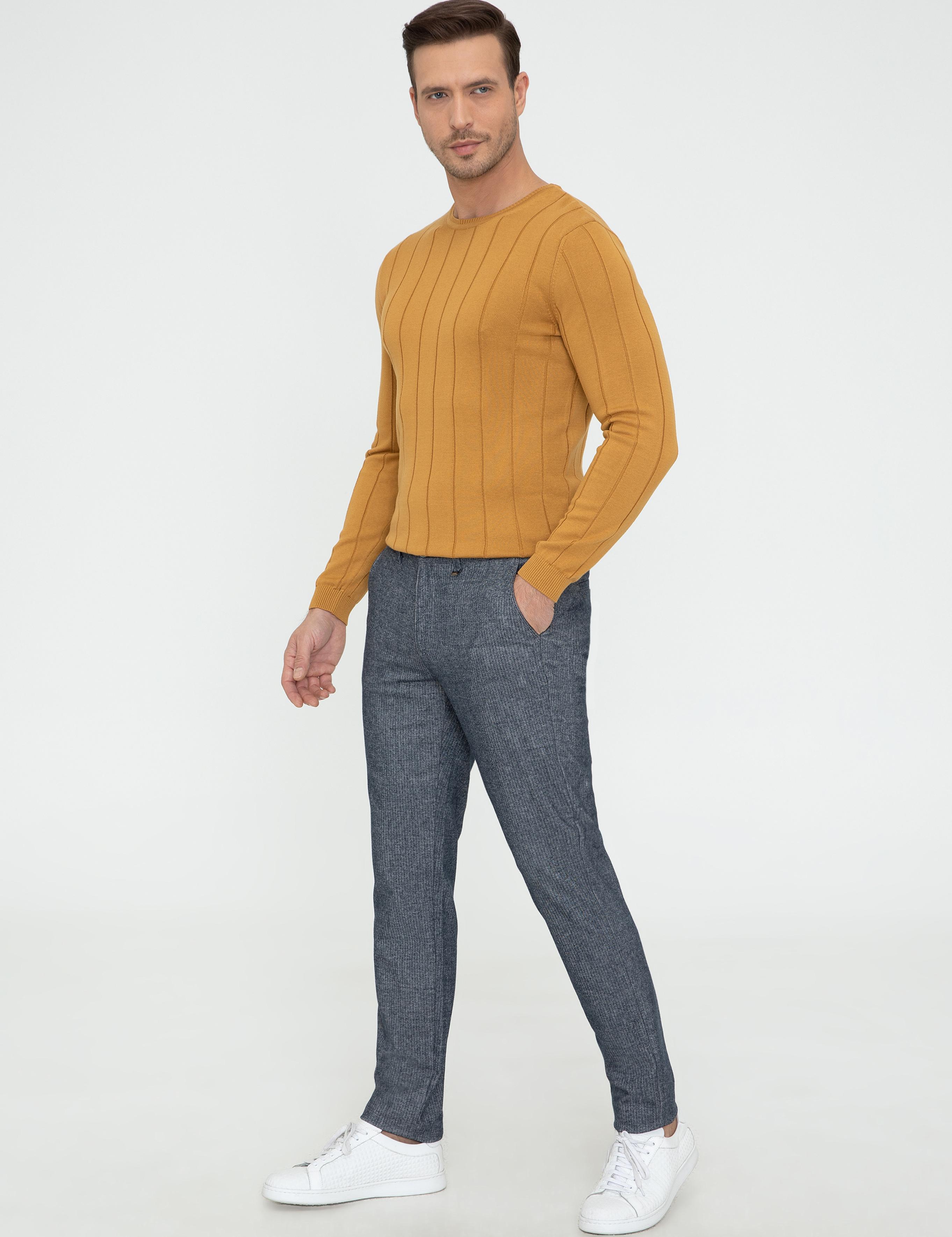 Hardal Slim Fit Bisiklet Yaka Triko Kazak - 50240208073