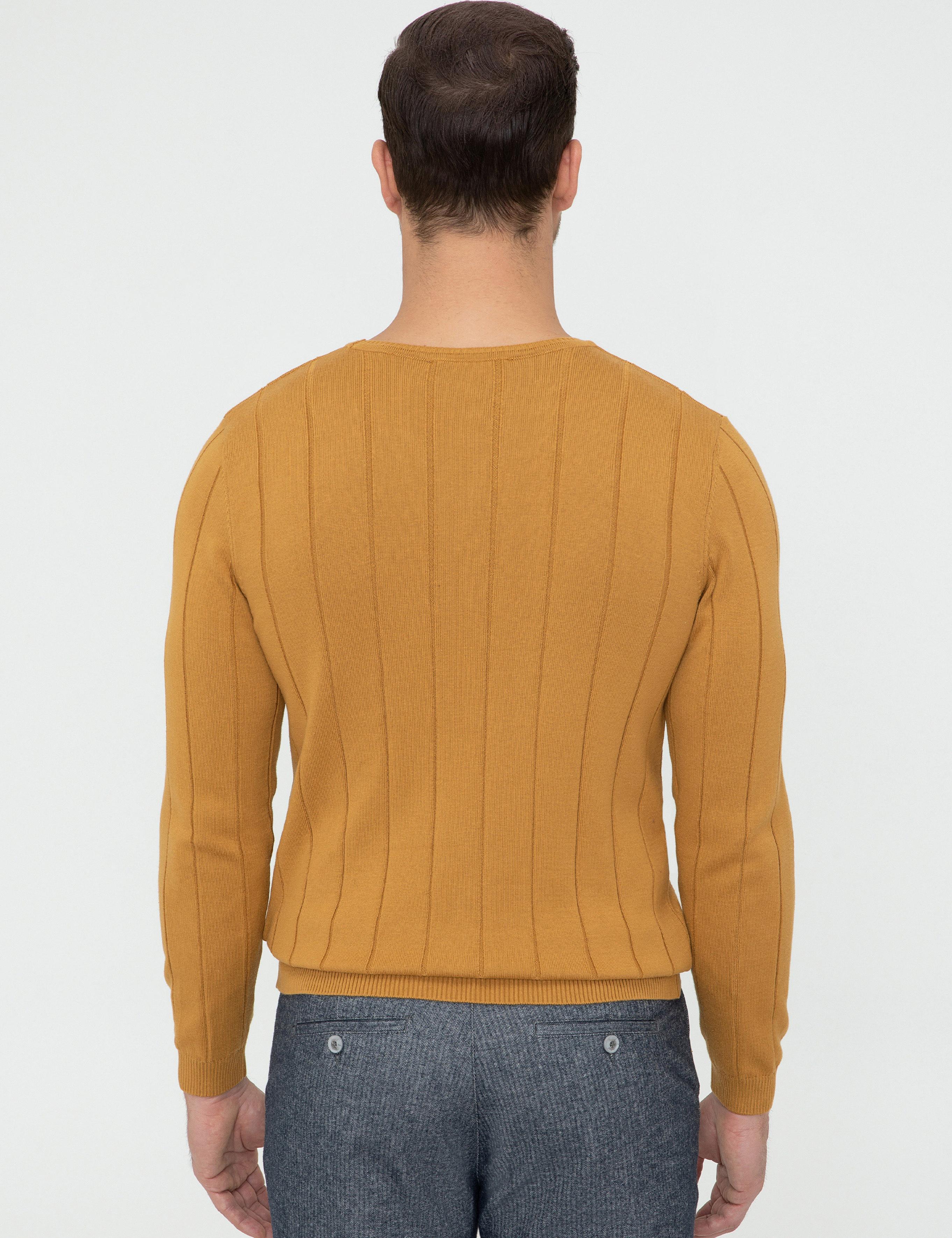 Hardal Slim Fit Bisiklet Yaka Triko Kazak - 50240208073