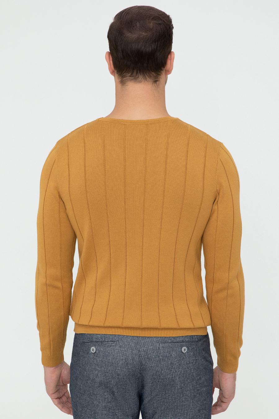 Hardal Slim Fit Bisiklet Yaka Triko Kazak - 50240208073